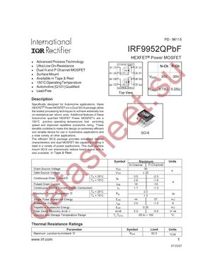 IRF9952QPBF datasheet  